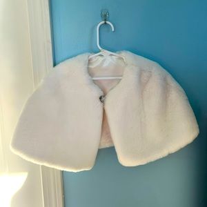 Primark girl white furry vest size 10